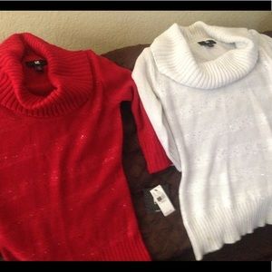 Cowl neck sequin sweaters XS